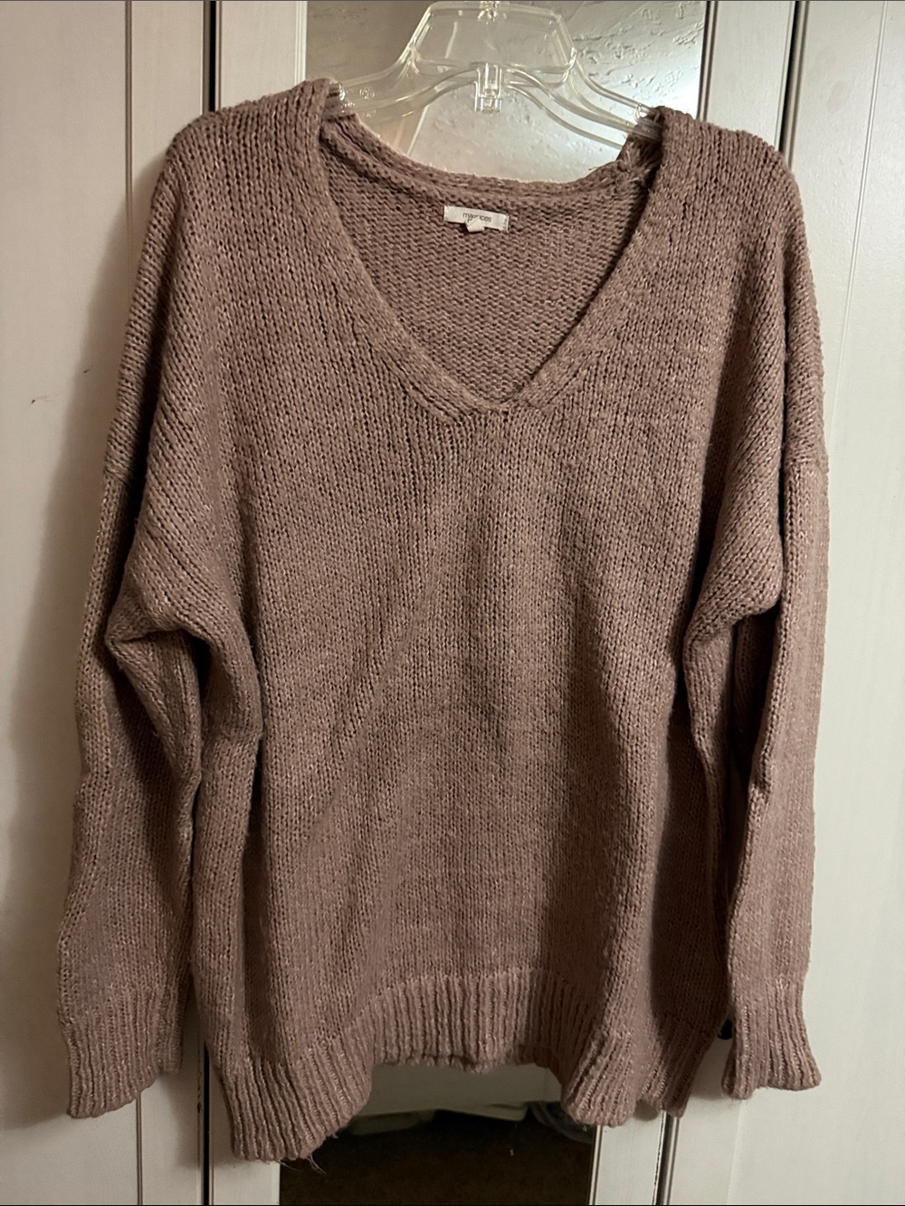 Maurices Mauve Taupe V-Neck Knit Sweater